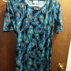 LulaRoe Julia w/ Peacock Feather size xs